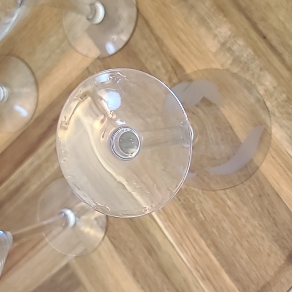 McBride Cameo Frosted Leaf  Clear Glass Martini Set Of 4 - Picture 4 of 9